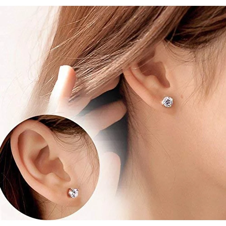 Jiahanzb Ohrstecker Damen Herren 925 Sterling Silber, 8mm Zirkonia Diamant Ohrstecker in Silber, für Hochzeiten und Partys – Bild 5