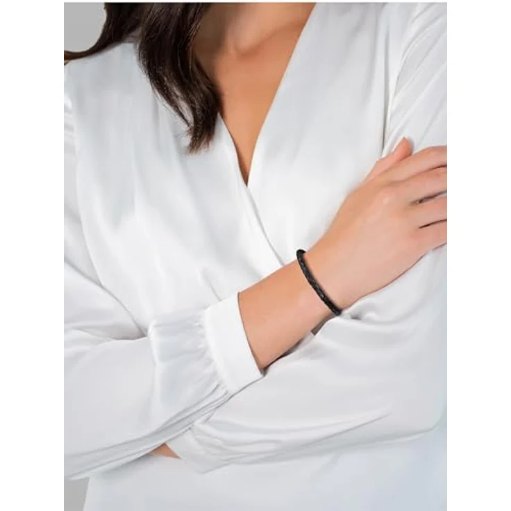 Rafaela Donata Unisex Lederarmband Echtleder Schwarz, geflochten, Magnetverschluss aus Edelstahl, 6 Längen verfügbar – Bild 3