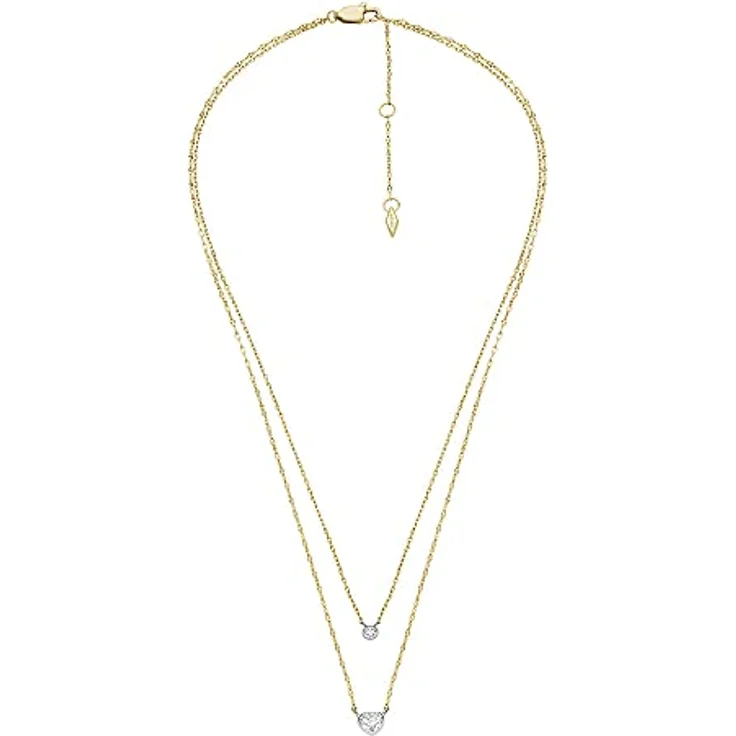 Fossil Sadie Damen-Edelstahl-Halskette, 2-Tone mit Hummerverschluss, Länge 360 mm + 50 mm – Bild 1