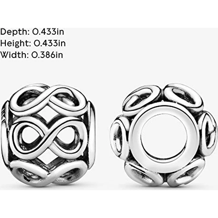 Pandora Bead CHARMS Mod. INFINITY, Sterlingsilber Schmuckanhänger mit fantasievollen Mustern – Bild 6