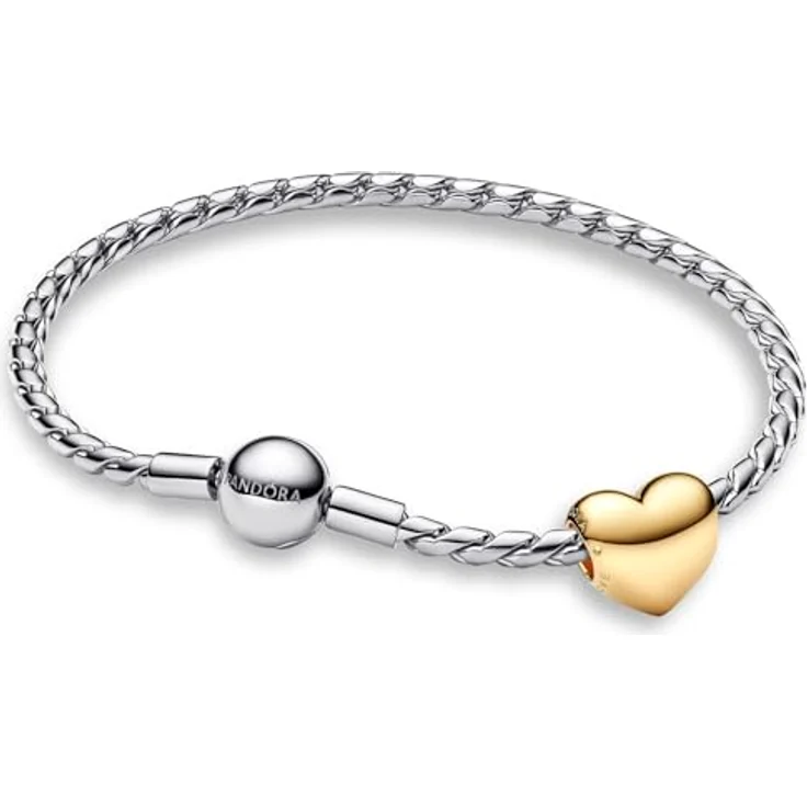 PANDORA Starter-Set Damenarmband mit goldfarbenem Herz-Anhänger aus 925 Sterlingsilber, 20 cm, oxidationsgeschützt – Bild 1