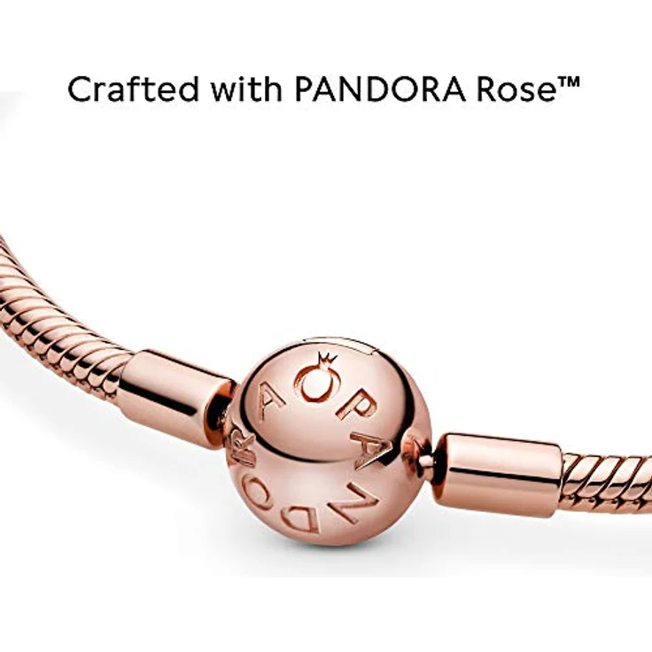 PANDORA Schlangen-Gliederarmband, 14 Karat rosévergoldete Metalllegierung aus der Moments Collection, 18 cm, Roségold – Bild 4