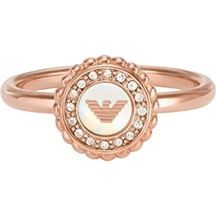 EMPORIO ARMANI Damenring EGS30202215.5, Rose Gold-Tone Edelstahl mit polierter Ausführung und Perlmutt-Center, Größe 5,5 – Bild 2