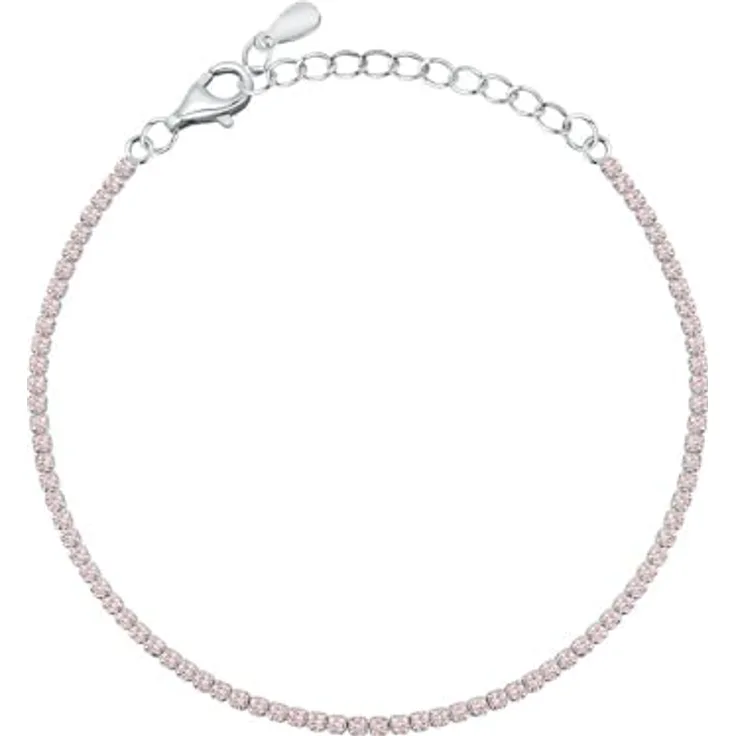 CHRIST Tennisarmband 89086353, pinke Zirkonia in 925er Silber mit Karabinerhakenverschluss