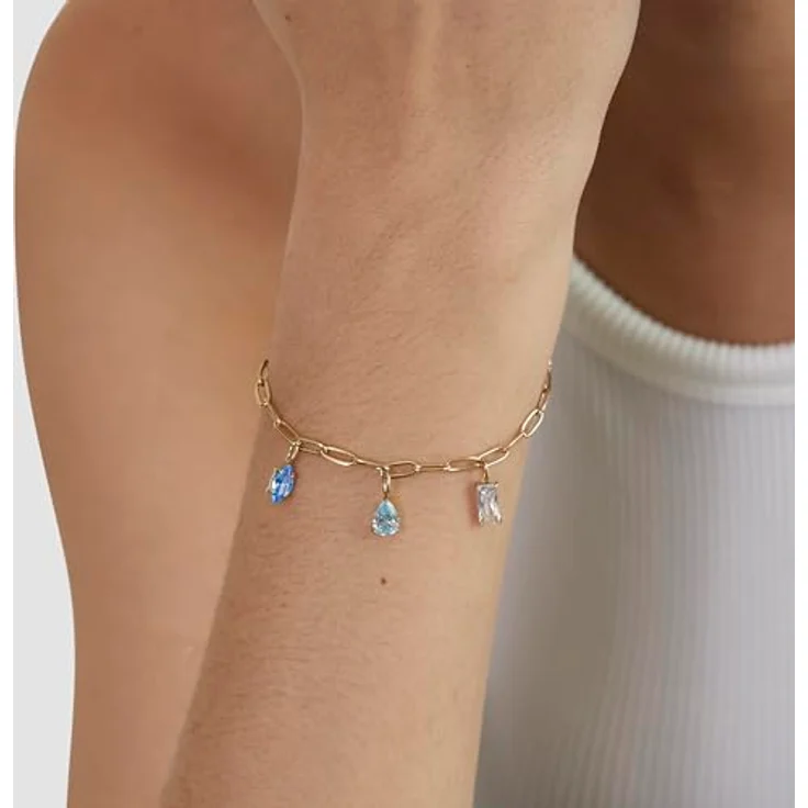 s.Oliver Bracelet, elegantes Armband aus poliertem Edelstahl, gold, verstellbare Gliederkette bis 21 cm, wasserfest & hautfreundlich – Bild 2