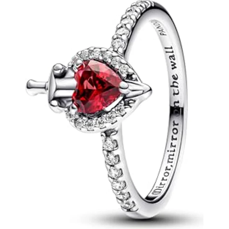 Pandora Disney Villains Evil Queen Ring 193422C01, Damenring aus Sterlingsilber mit fuchsia rosem Kristall und klaren Zirkonia – Bild 2