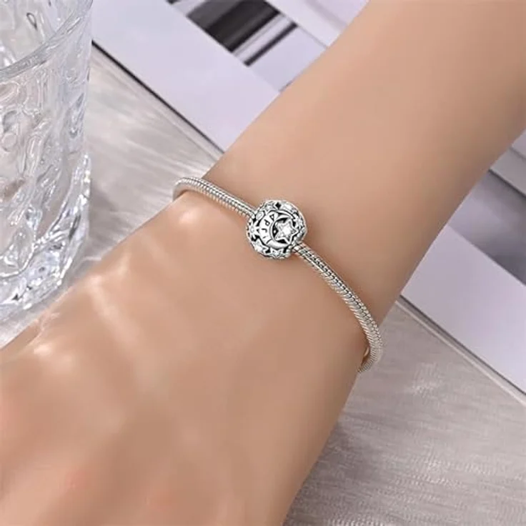 Pandach Damen Charm Anhänger Geburtsstein, 925 Sterling Silber, 12 Farben, kompatibel mit Pandora Armband und Halskette – Bild 4
