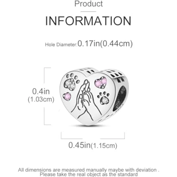 TINSLO Charm Anhänger 925 Sterling Silber mit Zirkonia-Steinen, kompatibel mit Pandora Armbändern und Halsketten für Frauen und Mädchen – Bild 5