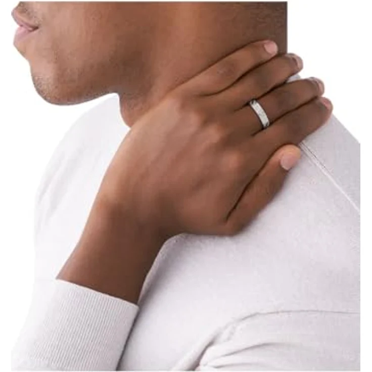 EMPORIO ARMANI Ring für Männer Essential, Silberner Edelstahlring, Gebürstet, Größe 9-11.5, EGS2924040 – Bild 3