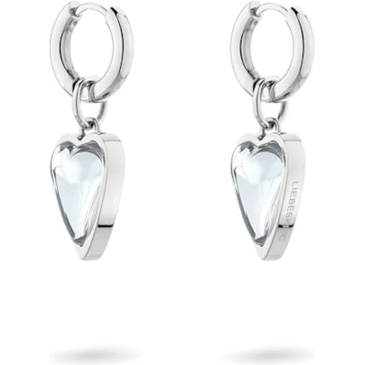 Liebeskind Berlin Damen Ohrringe LJ-1701-E-28, Edelstahl IP silber poliert, Größe 2,8 cm mit Schanierverschluss – Bild 1
