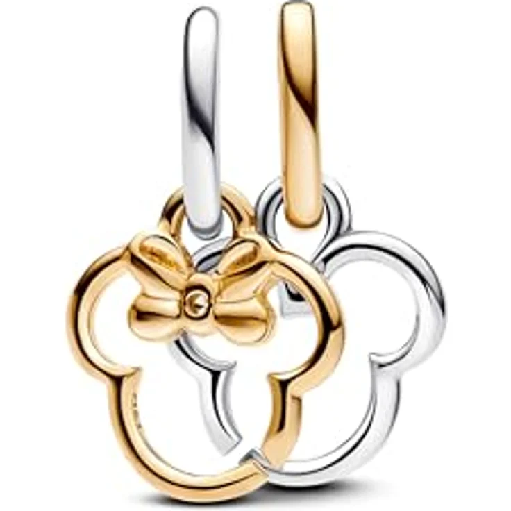 Pandora Moments, Gravierbarer Herz & Pfeil Doppelter Charm-Anhänger aus Sterling Silber mit vergoldeter Metalllegierung, Liebe Symbol mit rot glänzendem Stein, kompatibel mit Moments Armbändern, 763622C01 – Bild 2
