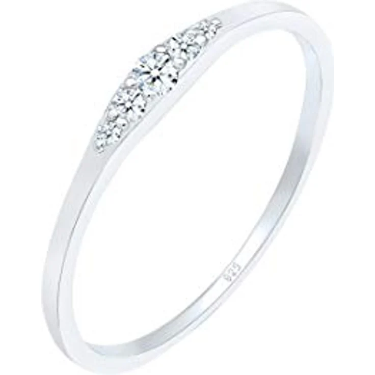 DIAMORE Elli DIAMONDS Verlobungsring Damen mit Diamant (0.07 ct) in 925 Sterlingsilber, hochglanzpoliert – Bild 1