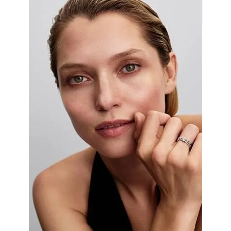 PANDORA Timeless Herz Cuban-Kette Ring aus Sterling Silber mit Zirkonia, Größe: 56, Handgefertigt, 194386C01-56 – Bild 4