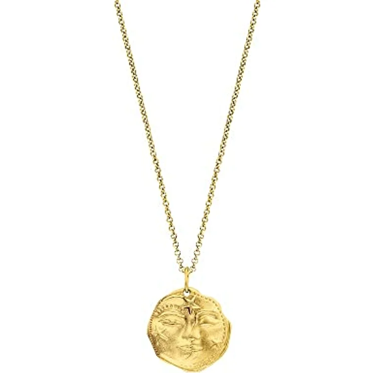 Engelsrufer Damen-Halskette, Sonne Mond Sterne Anhänger aus Sterling-Silber in Gold, verstellbare Länge 42 + 4 + 4 cm – Bild 1
