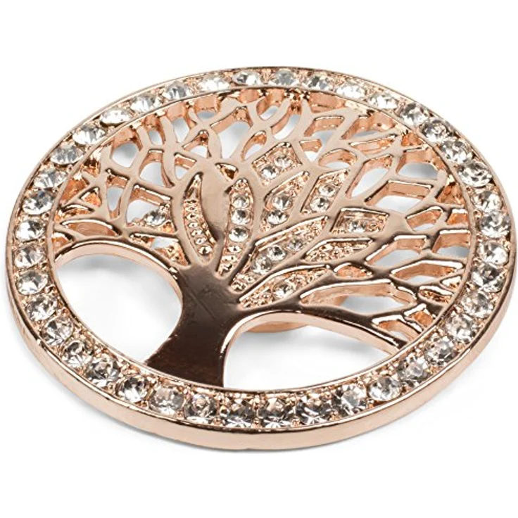 styleBREAKER Lebensbaum Magnet Schmuck Anhänger, Brosche für Schals und Tücher mit Strasssteinen, rosegold, Ø 4,5 cm – Bild 2