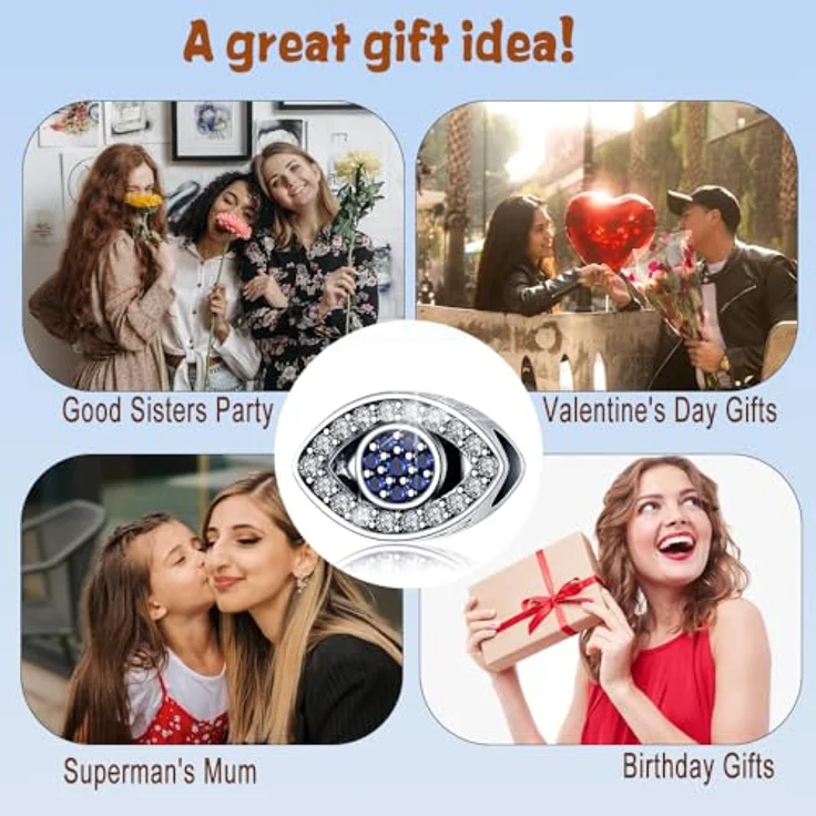 HappyStar 925 Sterling Silber Dangle Charms mit 5A-Zirkonen, I LOVE MOM Bead Anhänger für Pandora Armbänder, ideales Geschenk zum Muttertag – Bild 5