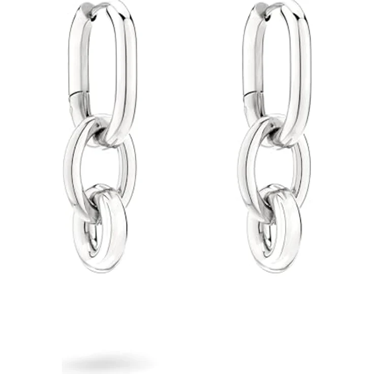 Liebeskind Berlin Creole LJ-1508-E-28, Damen-Ohrringe aus poliertem Edelstahl, Silber, 3 cm mit Schanierverschluss – Bild 2