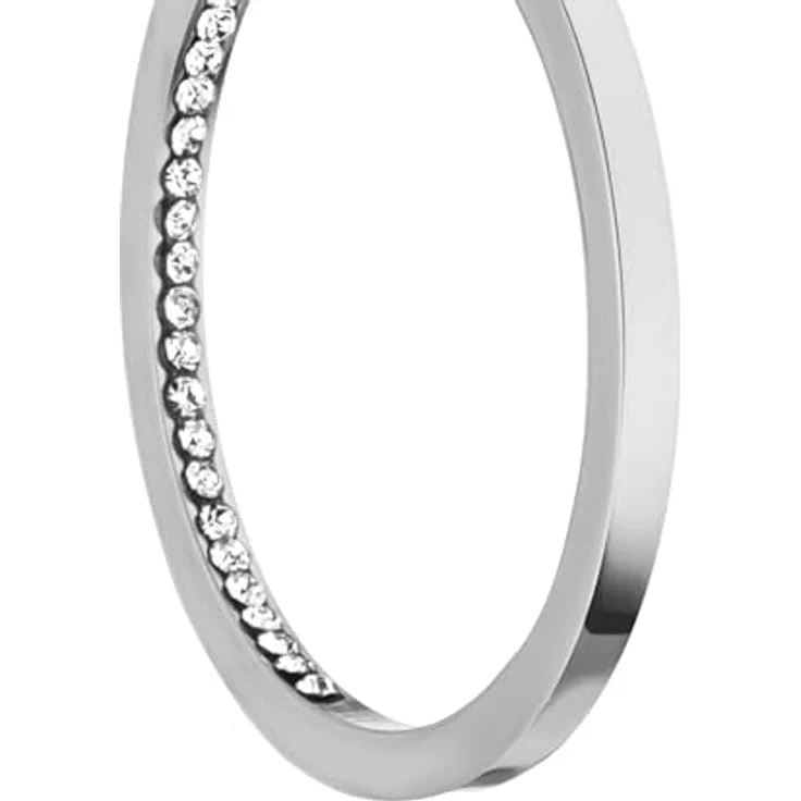 Purelei Inner Shine Creolen Ohrringe, Edelstahl 18K vergoldet, Zirkonia-Steine, 30 mm Ø, 2 mm Breite, Damen Ohrringe (Silver) – Bild 2