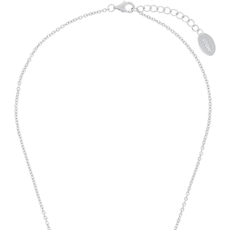 s.Oliver Kette mit Kreis Anhänger, 925 Sterling Silber rhodiniert mit Zirkonia, Längenverstellbar 42-45 cm – Bild 3