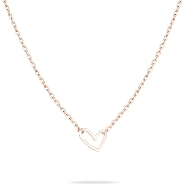 Tamaris Halskette mit Herzanhänger TJ-0573-N-45, Edelstahl IP Roségold, 45 cm, Karabinerverschluss