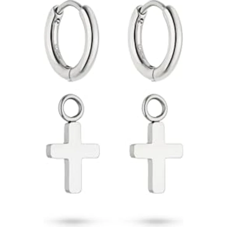 s.Oliver Creolen Ohrringe, elegante runde Ohrringe aus poliertem Edelstahl, silber, wasserfest & hautfreundlich, 22 mm – Bild 3