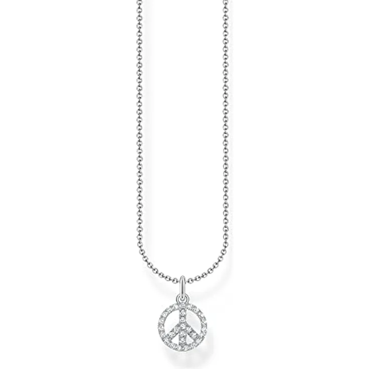 Thomas Sabo Kette Peace, vergoldetes 925er Sterlingsilber, Damen-Halskette KE2175-051-14