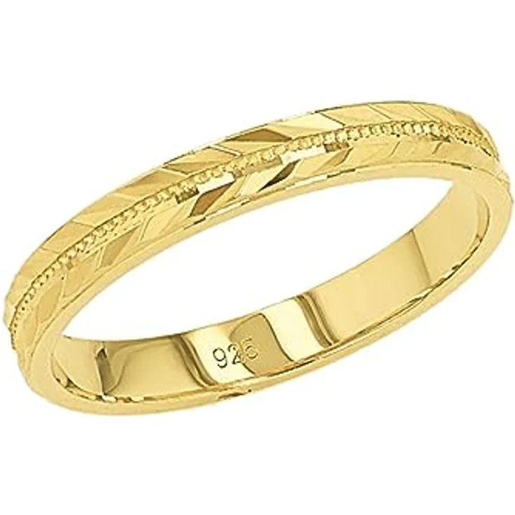 Amor Ring 925 Sterling Silber, Damen Ring mit gemusterter Oberfläche, Gold, in Schmuck Geschenk Box, 2037388 – Bild 1