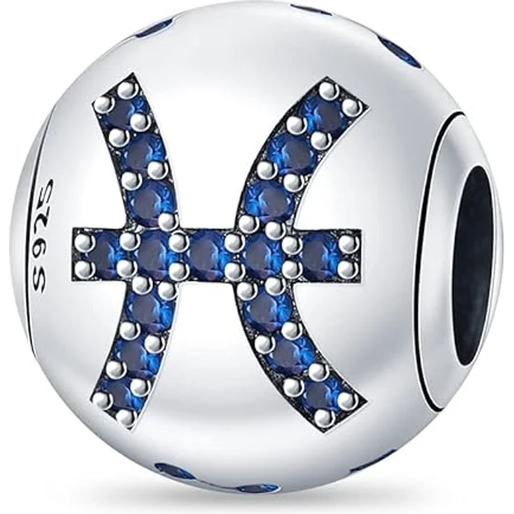 Pandach Damen Charm Anhänger Sternzeichen, 925 Sterling Silber mit Zirkonia, kompatibel mit Pandora Armbändern und Halsketten, 12 Sternbilder Charms für Frauen und Mädchen – Bild 1