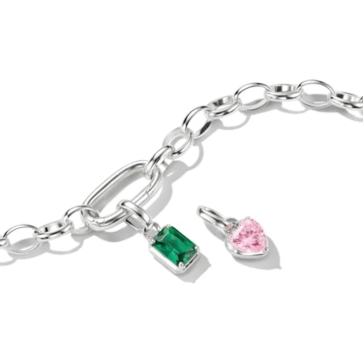 THOMAS SABO Connect Charm Pendant Birthstone Collection, 925 Sterling Silber mit Geburtsstein Mai und Monat Gravur – Bild 2