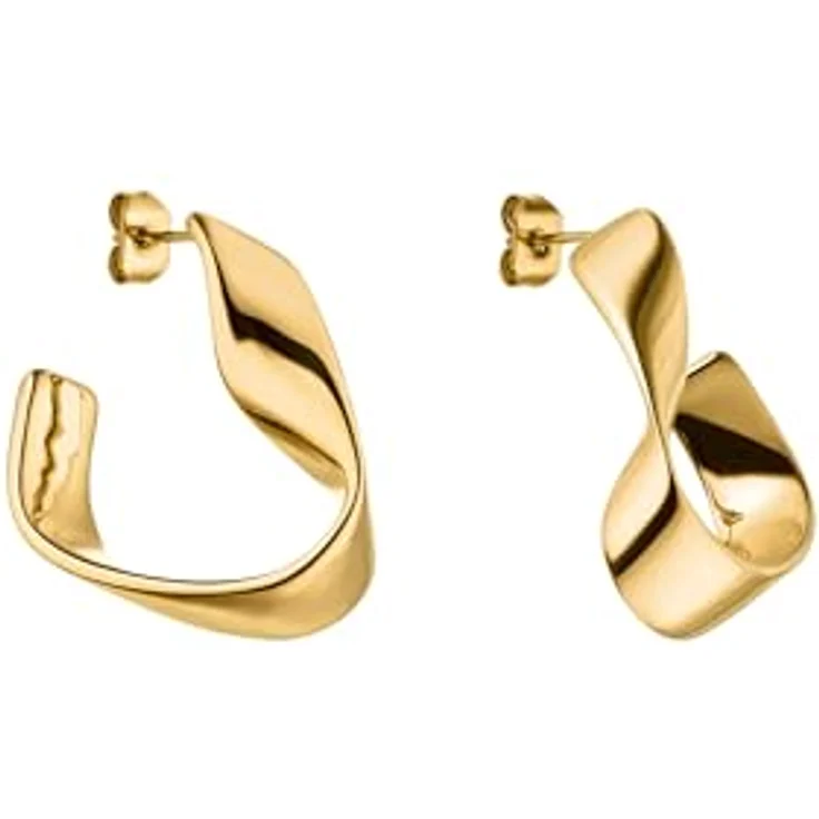 Purelei River Ohrringe, 18K vergoldet im Möbiusband-Design, Damenohrringe in Gold mit asymmetrischer Form – Bild 2