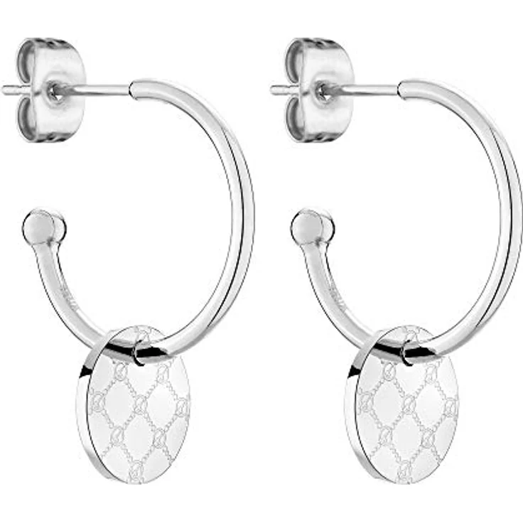 Tamaris Damen Ohrring TJ-0055-E-18, Silber Edelstahl Creolen mit abnehmbarem Anhänger, 2,4 cm – Bild 1