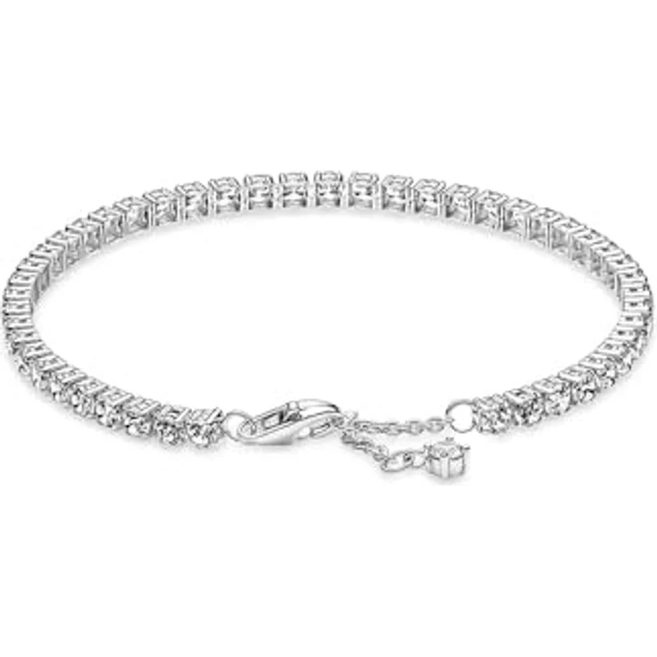 PANDORA Moments Funkelndes Tennisarmband mit Karabiner-Verschluss, Sterling Silber, 16 cm, kompatibel mit Ringen der Moments Kollektion – Bild 2