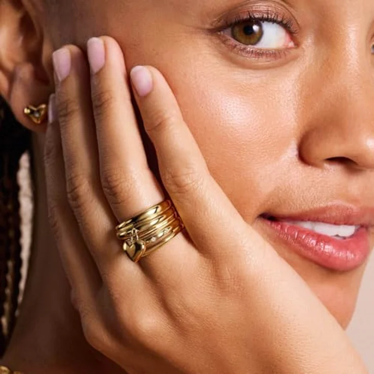 Fossil Sadie, Damen Goldfarbener Edelstahlring, poliertes Finish, JF048347107 – Bild 2