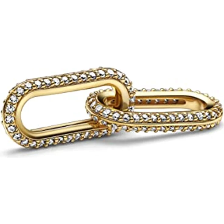 Pandora Charm-Einhänger Doppel-Link mit Zirkonia, vergoldet, PANDORA ME – Bild 1