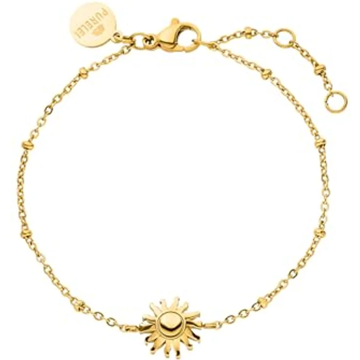 Purelei Elegantes Armband mit Sonnen-Anhänger aus 18K vergoldetem Edelstahl, verstellbar, Damenarmband (Gold) – Bild 1