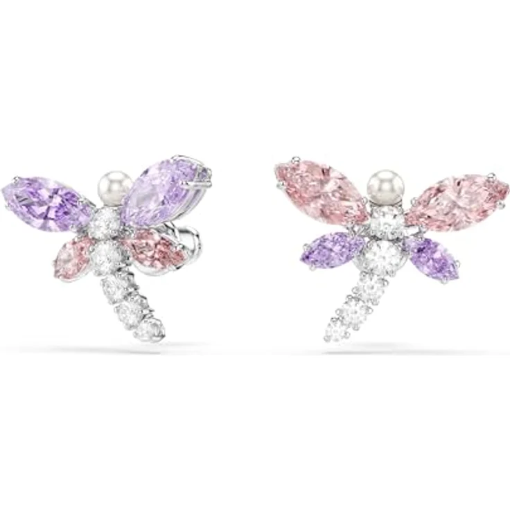 Swarovski x Ariana Grande Ohrstecker, Libelle, mehrfarbig, rhodiniert mit Swarovski Zirconia und Kristallperle – Bild 2