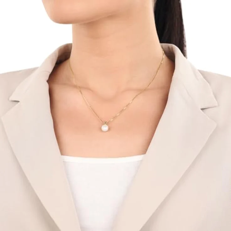 Amor Motivanhänger Gold 375/9ct, Damen Anhänger Herz mit Süßwasserzuchtperle, 1,2 cm, Weiß, in Geschenkbox – Bild 3