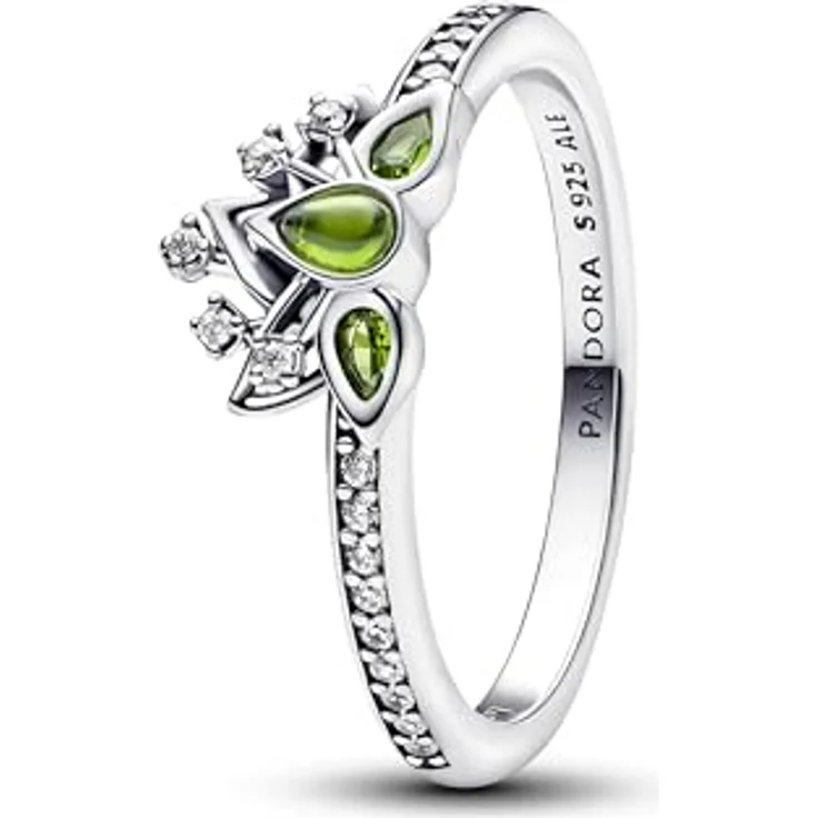 PANDORA Damenring Disney Prinzessin Tiana Tiara, Silber mit Kristall und Zirkonia, Ringgröße 50/15,9 – Bild 1