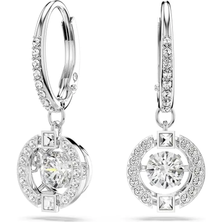 Swarovski Ohrstecker Una Sparkling Dc 5504652, Metall mit Kristallen, Druckverschluss, 2,6 cm lang, 1 cm breit