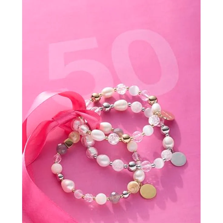 JEWELS BY LEONARDO Damen-Armband Hope VII Darlin's, Edelstahl mit Glas- und Kristallperlen, elastisch, 70 mm, Charity Kollektion MAURITIA MACK, 016506 – Bild 5