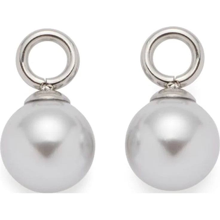 JEWELS BY LEONARDO Ohrringe Anhänger Perla Beauty's, Edelstahl Charms mit Imitationsperle in Hellgrau, allergikerfreundlich und robust, 1 Paar, 024335 – Bild 1