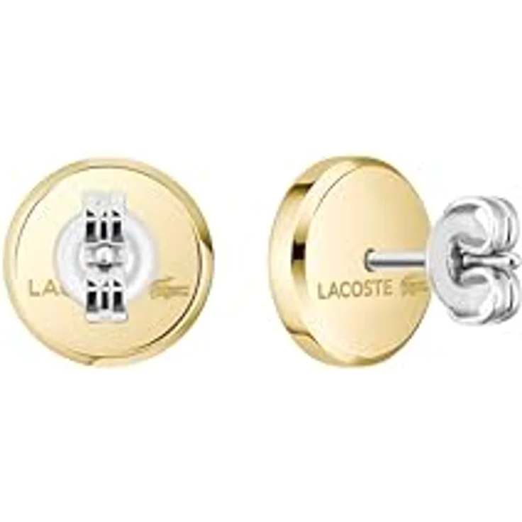 Lacoste Steckerohrringe ARTHOR, Gelbgold mit grünem Krokodil aus Emaille, 10,5 x 2,5 mm, Butterfly-Verschluss – Bild 3
