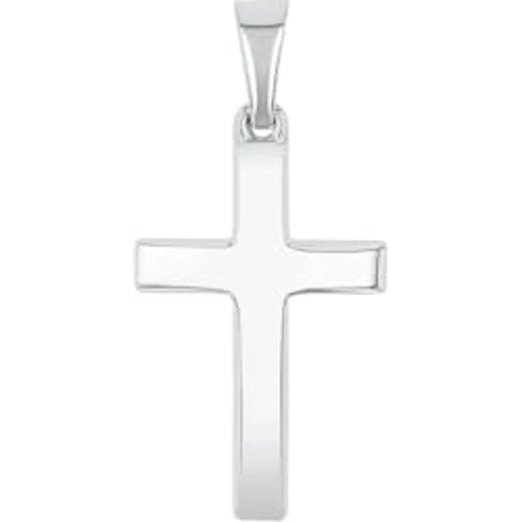 Amor Motivanhänger, Unisex Kreuz-Anhänger aus Weißgold 375/9ct, 2,5 cm, inkl. Schmuck Geschenkbox – Bild 1