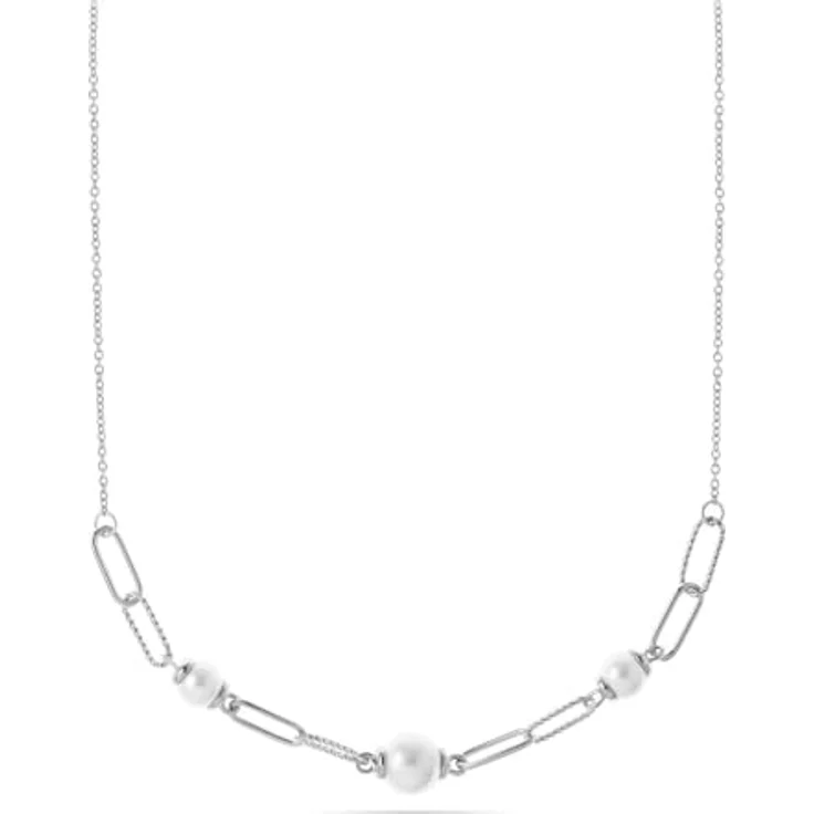 CHRIST Damen-Halskette 925er Silber, recycelte Muschelkern-Elemente, One Size, Silber – Bild 1