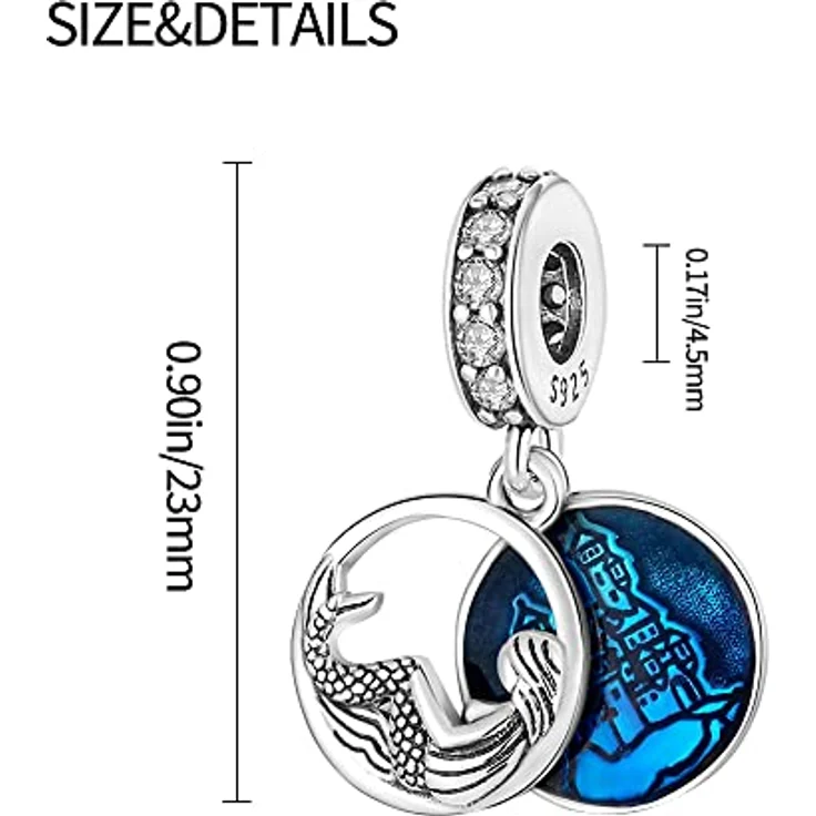 Pandach Charm Anhänger Damen 925 Sterling Silber mit Zirkonia, kompatibel mit europäischen Armbändern und Halsketten – Bild 5