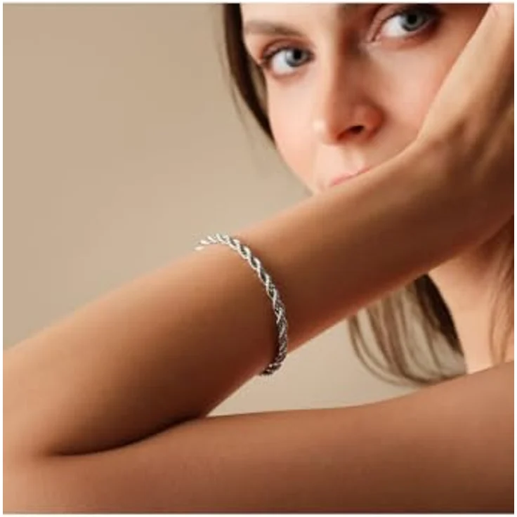 FAVS Damen-Armband aus Edelstahl, 17 cm + 3 cm Verlängerung, Silber, Geschenkbox – Bild 3