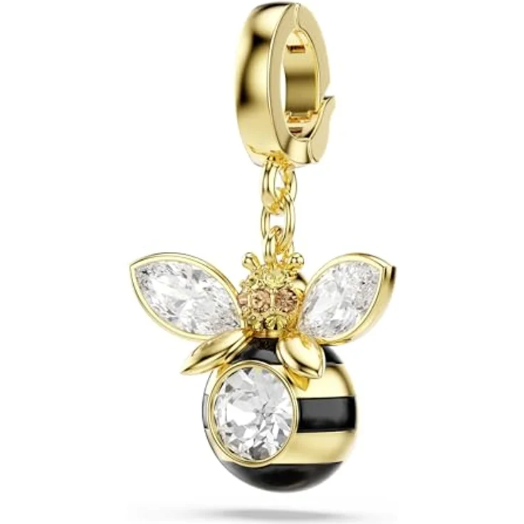 Swarovski Idyllia Charm, Biene mit verschiedenen Schliffen, Mehrfarbig mit Goldlegierungsschicht und klaren Kristallflügeln – Bild 2