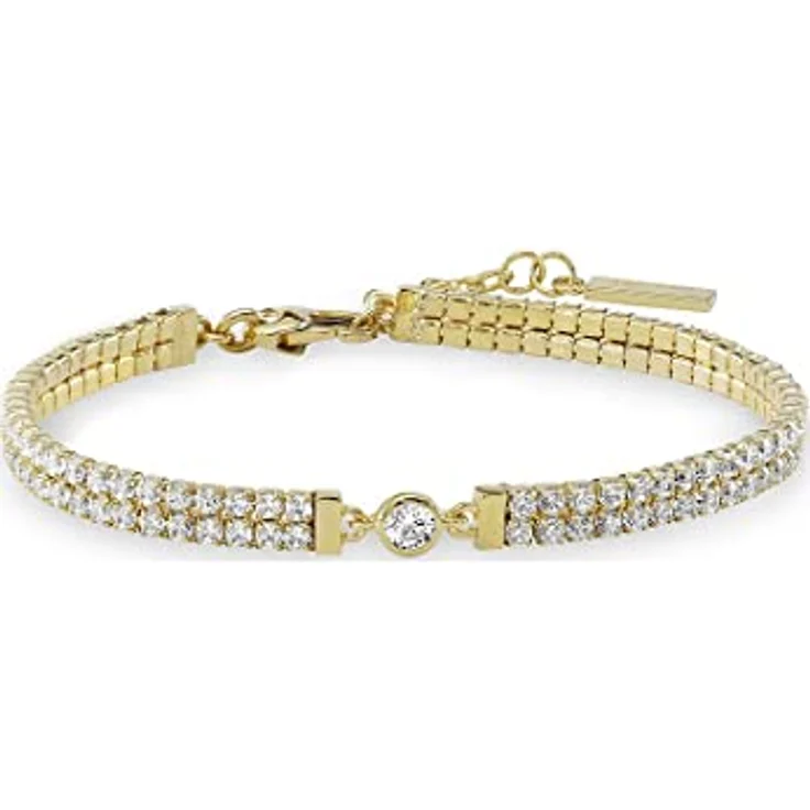 JETTE Damen-Armband 925er Silber mit 123 Zirkonia, One Size, Gelbgold 32017440 – Bild 1