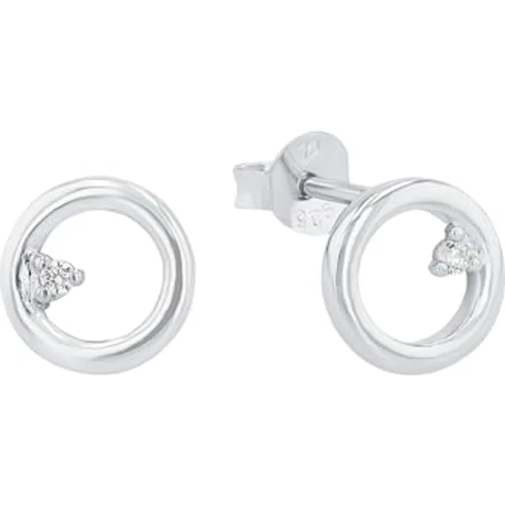 Amor Paar Ohrstecker aus 925 Sterling Silber mit Zirkonia (synth), rhodiniert, weiß – Bild 1