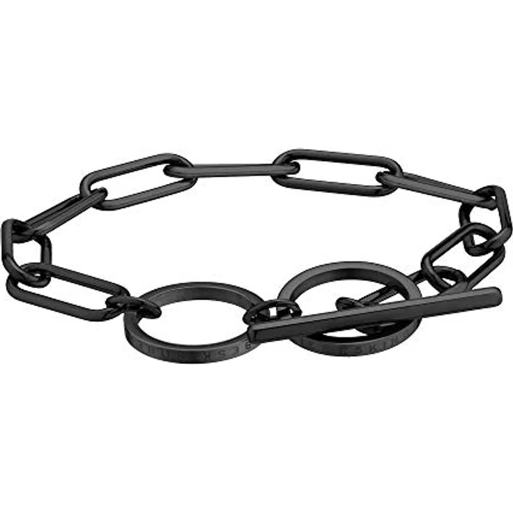 LIEBESKIND Berlin Armband Edelstahl IP Black, verstellbare Länge 16,5-19,5 cm, mit Knebelverschluss
